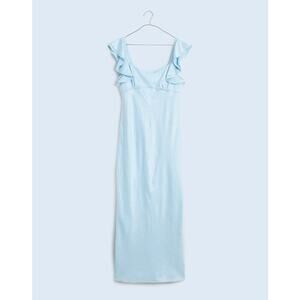 Madewell Flutter-Sleeve Maxi Slip Dress Baby Blue sz 8